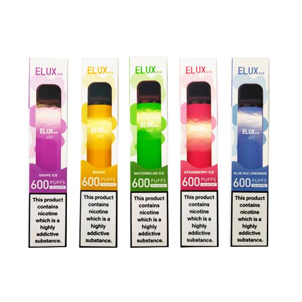 20mg Elux Bar Disposable Vape 600 Puffs 3 for £20 - Disposable Vapes 10