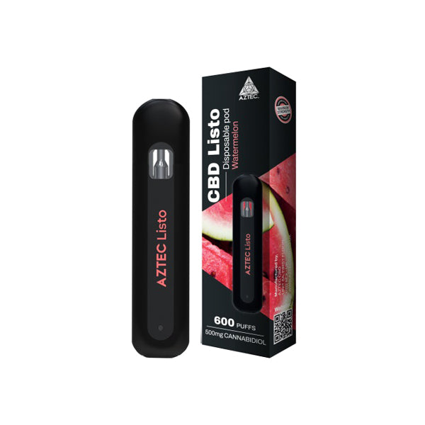 Aztec CBD Listo 500mg CBD Disposable Vape Pen – 1ml 600 Puffs Vape Kits 2